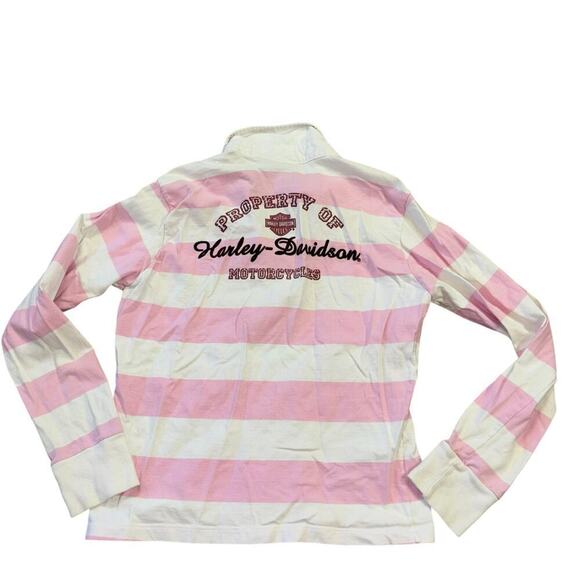 Vintage Harley Davidson Y2K Preppy Polo Women’s M 100% Cotton Biker Bikercore - Picture 4 of 14